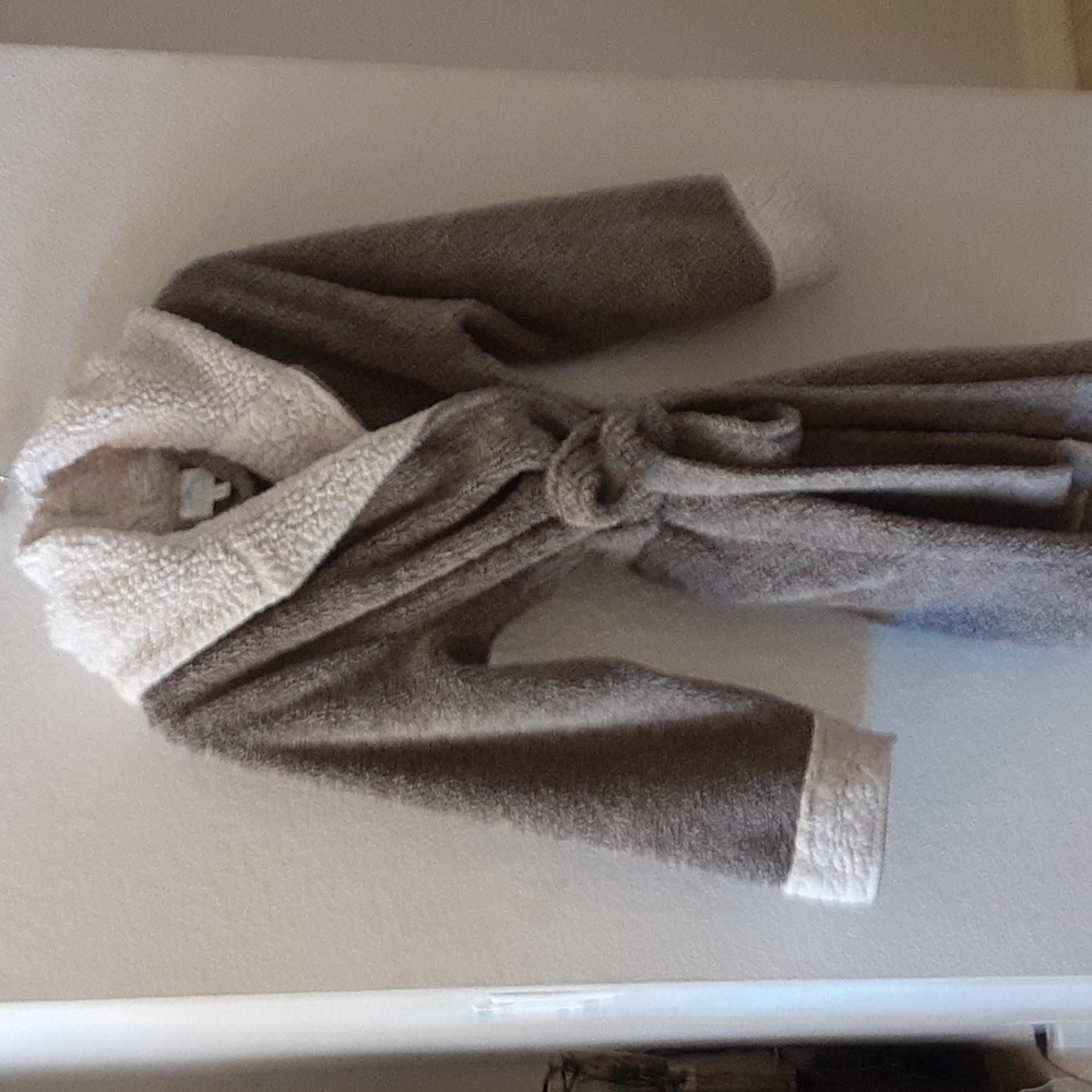 Fleece Longsleeve Short Robe with Fur Reindeer Horns and Fleece on Hood S